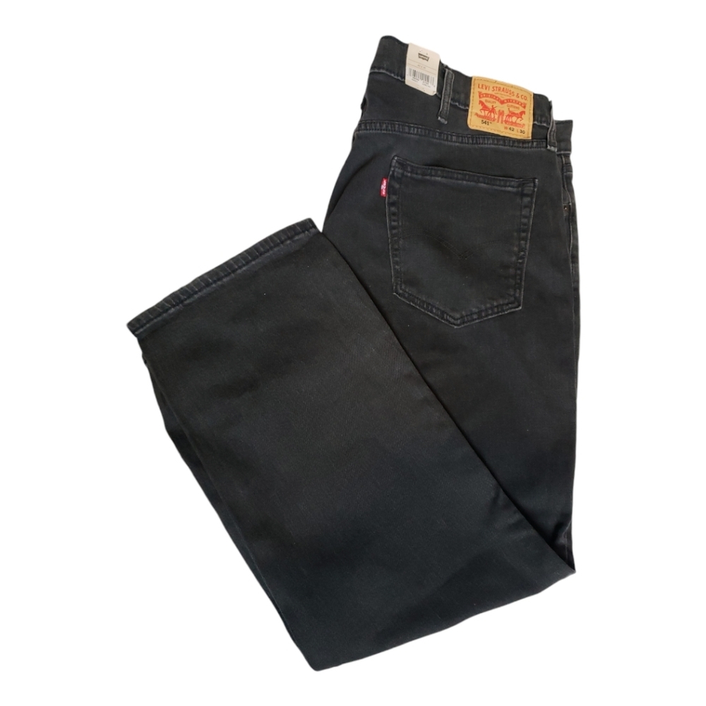 Levis Men’s  541 athletic taper 42x30 Stretch Jeans Gray/black - Picture 2 of 6